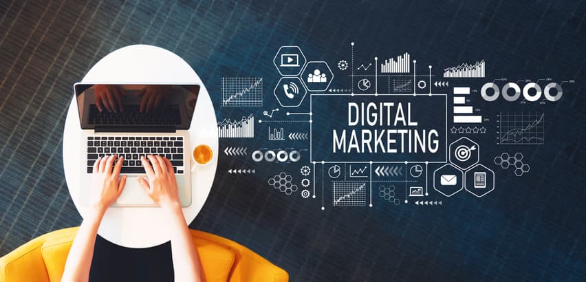 Banner con Iconos de Digital Marketing